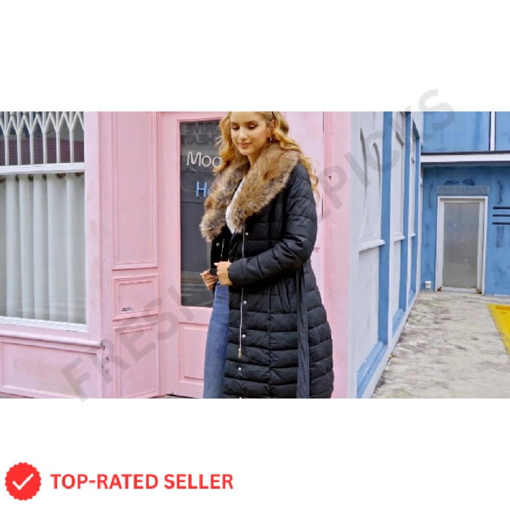 Winter Puffer Jacket Patchwork Plush Lining Remov… - image 7